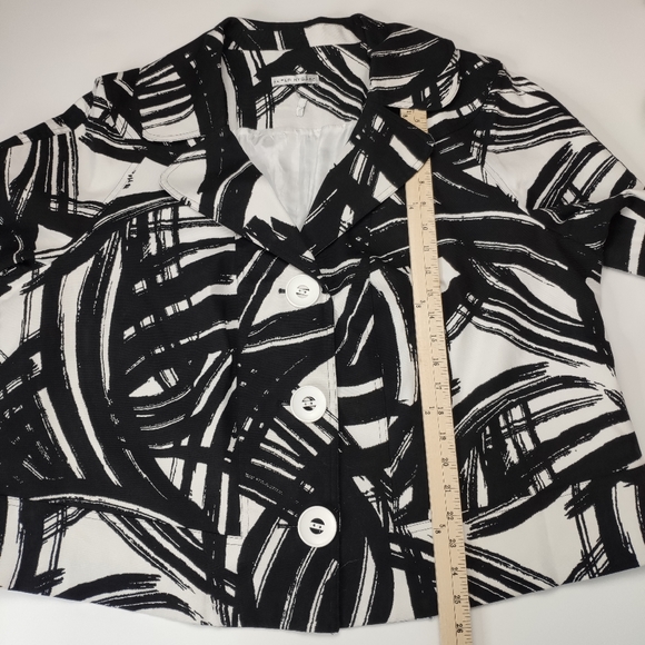 Peter Nygard Jacket Black And White 3/4 Sleeve - Picture 7 of 7